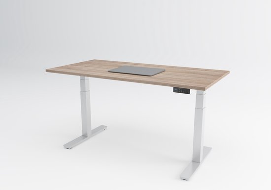 Tri-desk Advanced | Elektrisch zit-sta bureau | Wit onderstel | Robson eiken blad | 180 x 80 cm