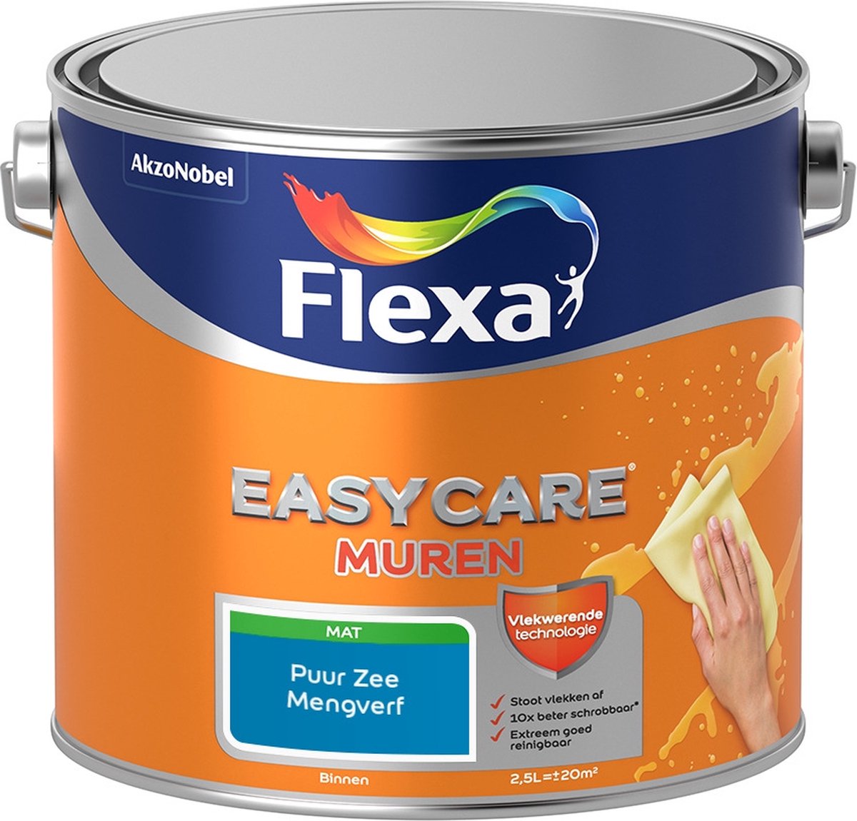 Flexa Easycare Muurverf - Mat - Mengkleur - Puur Zee - 2,5 liter