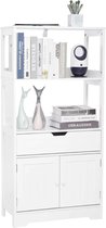 Meerveil Moderne Badkamerkast - Badkamerkast staand - Opbergkast - Wit - Lade - 60 cm Breed