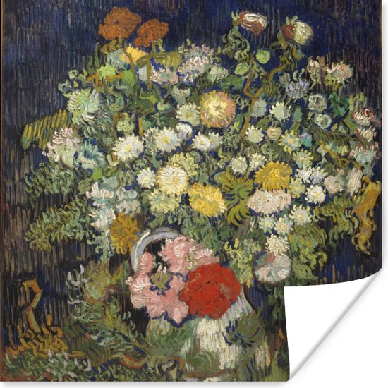 Poster Boeket van bloemen in een vaas - Vincent van Gogh - 30x30 cm