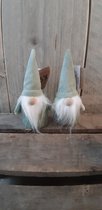 Kerst - Kabouters - Set van 2 - Licht Groen - Gouden sterren