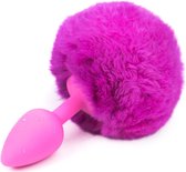 Butt Plug with Pompon Purple Size S