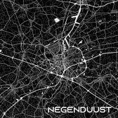 Teimozo | City Map | Negenduust | Gent | 60 x 60 cm | Alu di-bond | Kaart | Stadsposter | 9000 | Zwart/ wit | Wanddecoratie | Wall Art | Metaal | Aluminium | Muurdecoratie