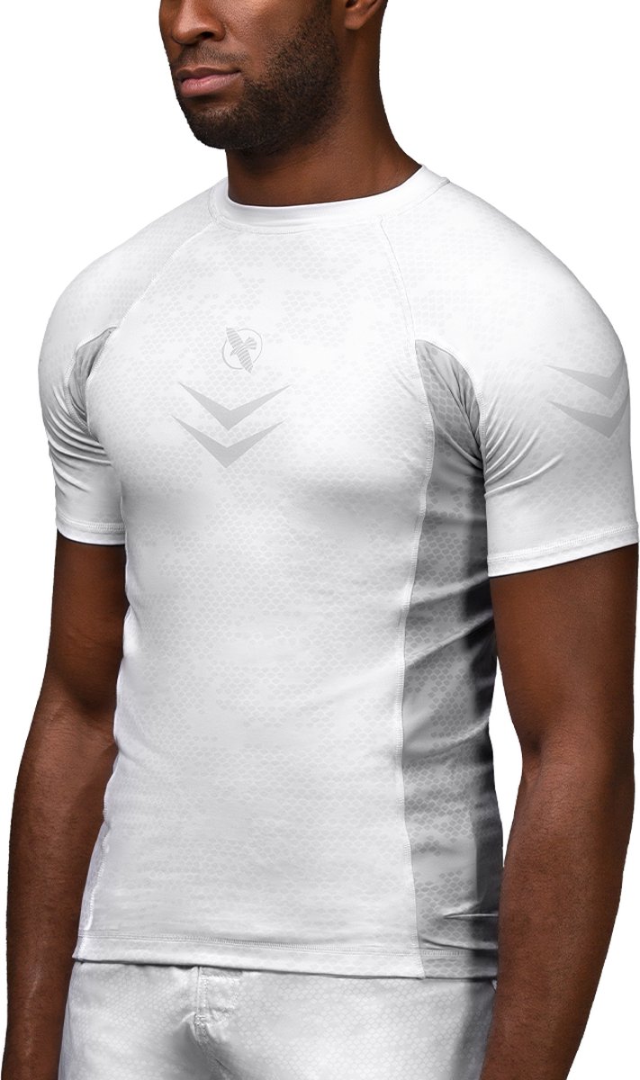 Hayabusa Arrow Ranked Short Sleeve Rashguard - Wit - maat XL
