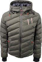 Puffer jas heren met capuchon- Groen M