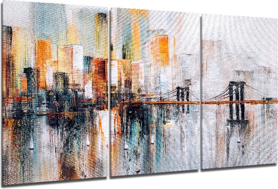 Peinture sur Glas | Abstrait| ville | pont | 3x72x46cm | 4 mm
