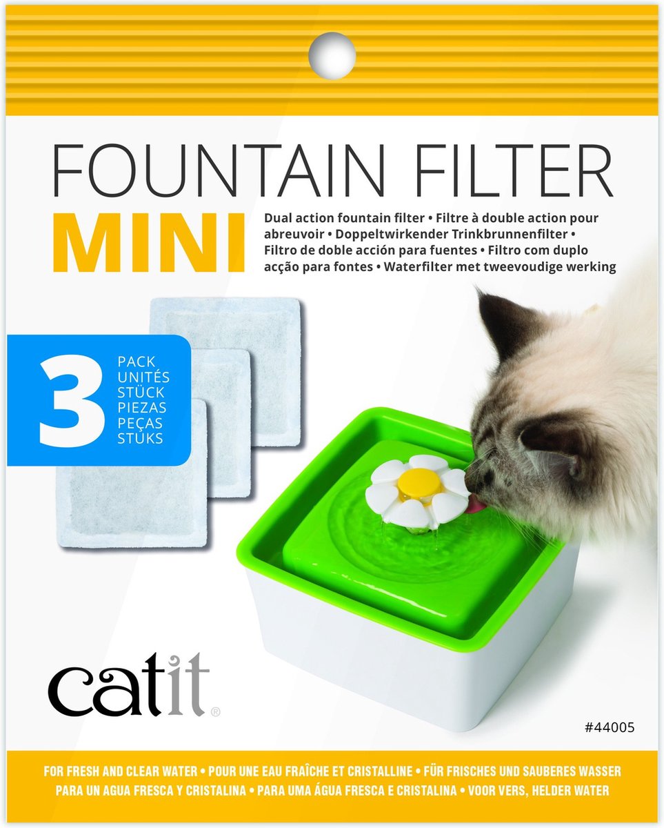 Catit Filters Drinkfontein Mini - Kanttendrinkbak - 15x12x2.5 cm Wit 3  stuks | bol.com