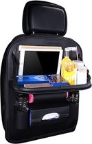 Homezie Auto organizer - Met uitklapbare tafel - Autostoel organizer - Car organizer - Autostoel - Zwart