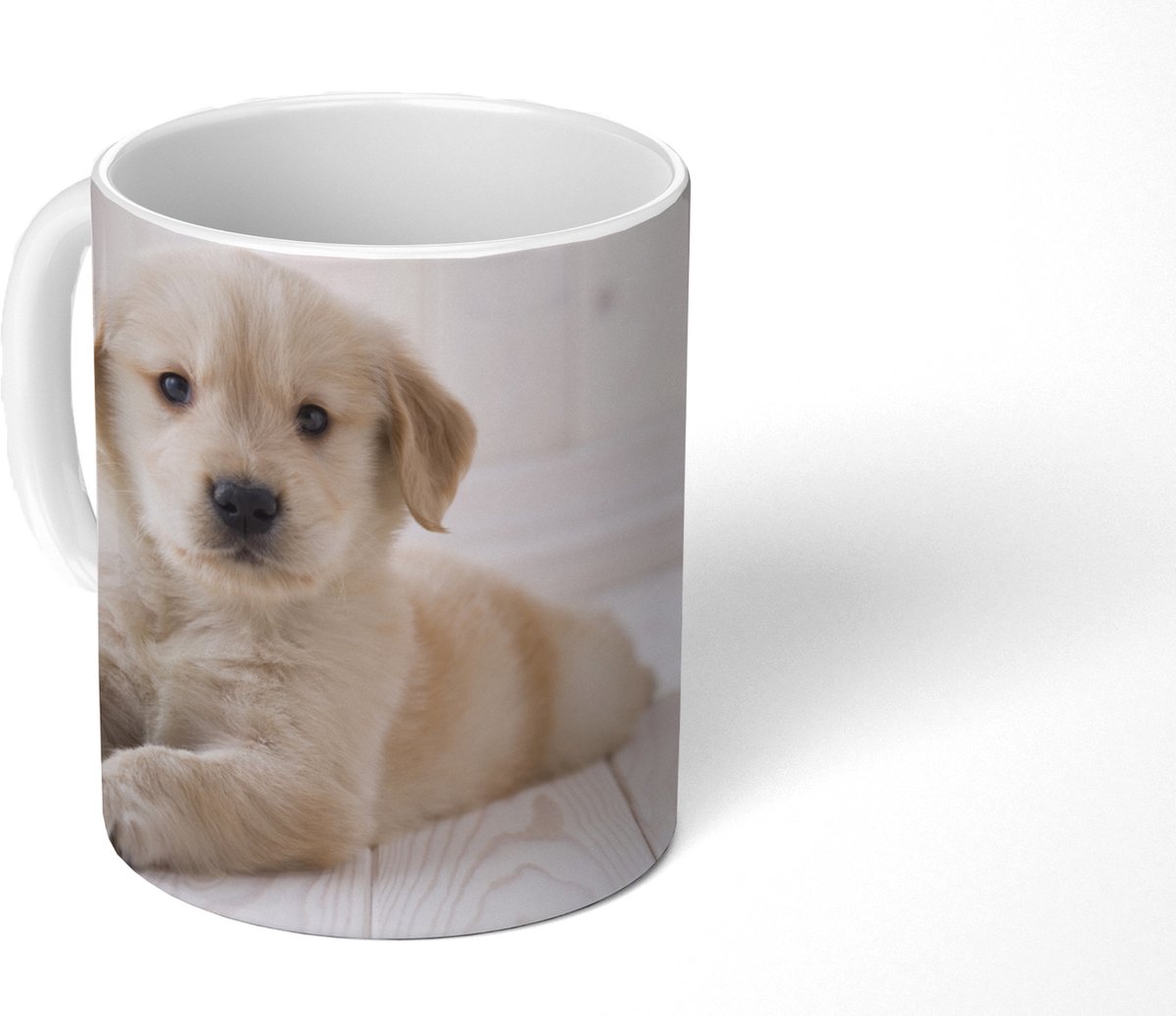 Mok - Koffiemok - Witte Golden Retriever puppy - Mokken - 350 ML - Beker - Koffiemokken - Theemok