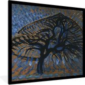 Fotolijst incl. Poster - Blauwe appelboom - Piet Mondriaan - 40x40 cm - Posterlijst