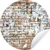 WallCircle - Muurstickers - Behangcirkel - Baksteen - Muur - Poster - ⌀ 120 cm - Muurcirkel - Zelfklevend - Ronde Behangsticker XXL