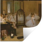Muurstickers - Sticker Folie - The Dancing Class - Schilderij van Edgar Degas - 80x80 cm - Plakfolie - Muurstickers Kinderkamer - Zelfklevend Behang - Zelfklevend behangpapier - Stickerfolie