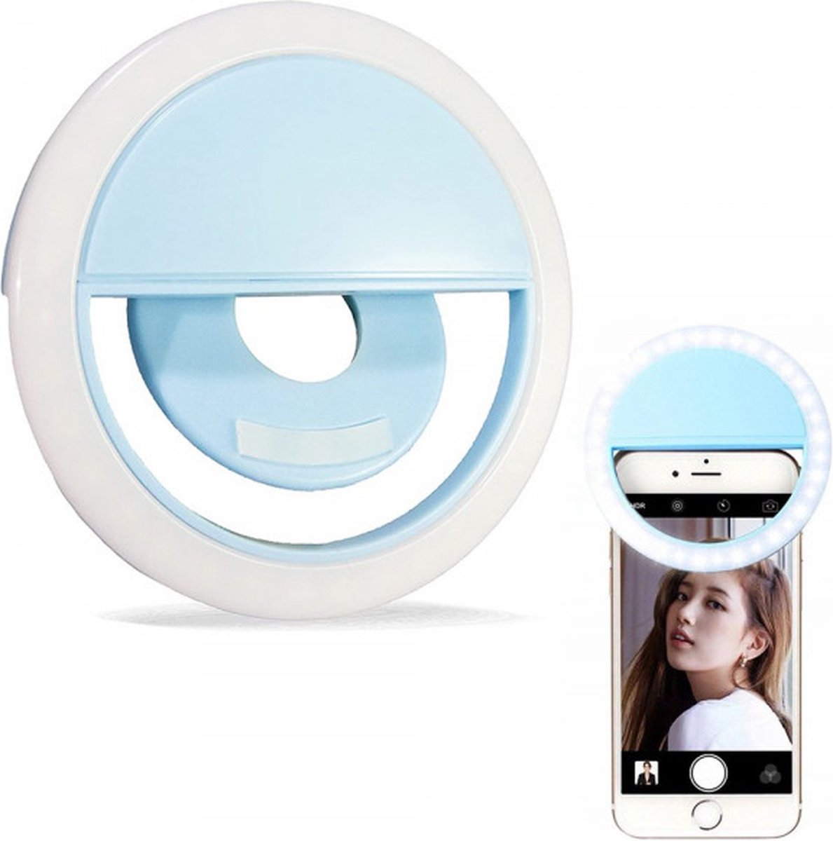 Ringlamp - Selfie Ring lamp- Sterk Licht - 3 Standen helderheid - USB Opladen - LED Lamp - Antislip- inzet