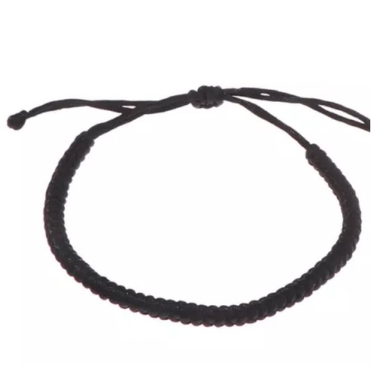 Armband- Zwart- Gevlochten-Schuifsluiting- 18 tot 26 cm- Charme Bijoux