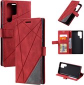 Book Case Samsung Galaxy S22 Ultra | Hoogwaardig PU Leren Hoesje | Lederen Wallet Case | Luxe Uitstraling | Telefoonhoesje | Pasjeshouder | Portemonnee | Rood