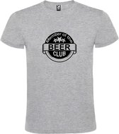 Grijs  T shirt met  " Member of the Beer club "print Zwart size L