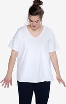EVIVA - T-shirt met korte mouw en v-hals - wit
