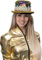 Burningman hoed - de luxe - damesmodel - hoge hoed - multicolor