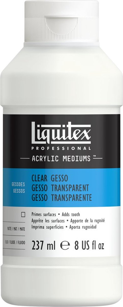 Liquitex 7608 Professional Clear Gesso 237 ml – Transparante acrylgrond voor canvas & mixed media - Transparent Gesso