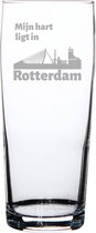 Gegraveerde bierfluitje 19cl Rotterdam