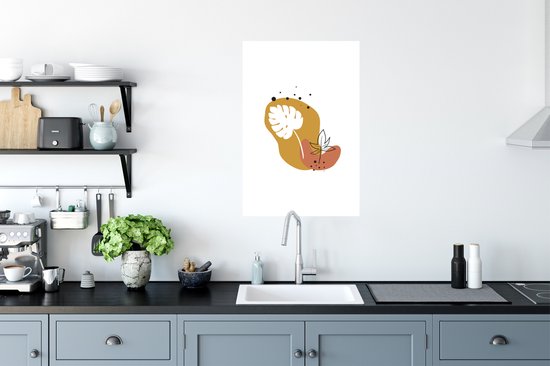 Poster Dessin abstrait de deux feuilles - 60x90 cm