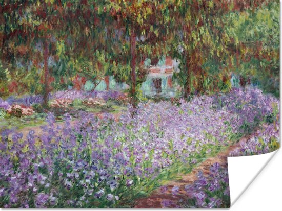 Poster De tuin van de kunstenaar te Giverny - Schilderij van Claude Monet - 80x60 cm