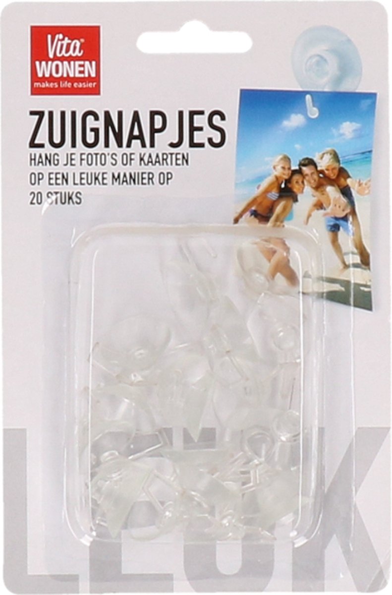 Vita Wonen Zuignapjes - 20 Stuks - Transparant Haakje