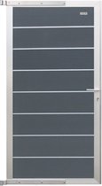 Tuindeur composiet Modular Rock grey met blank aluminium frame compleet (90 x 180 cm)