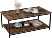 Verfel™ Salontafel - Salontafel Industrieel - Salontafel Vierkant - Woondecoratie - Hout/Metaal - 108 x 52 x 45 - Bruin/Zwart