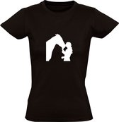 Horse Kiss | Dames T-shirt | Zwart | Paarden Kus | Paard | Pony | Dierendag | Manege | Trekking | Huisdier