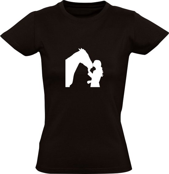 Paard kusje Dames T-shirt paardrijden pony manege dieren