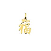 Gouden Chinese Gelukshanger 12x9 mm 14 karaats
