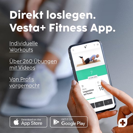 Vesta+ Balance Board hout + Fitness App + 3X fitnessbanden + 2X Slider