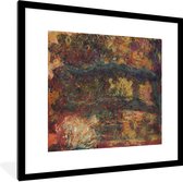 Fotolijst incl. Poster - De Japanse brug - Schilderij van Claude Monet - 40x40 cm - Posterlijst
