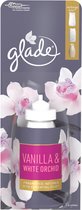 8x Glade Luchtverfrisser Sense & Spray Navul Vanilla & White Orchid 18 ml