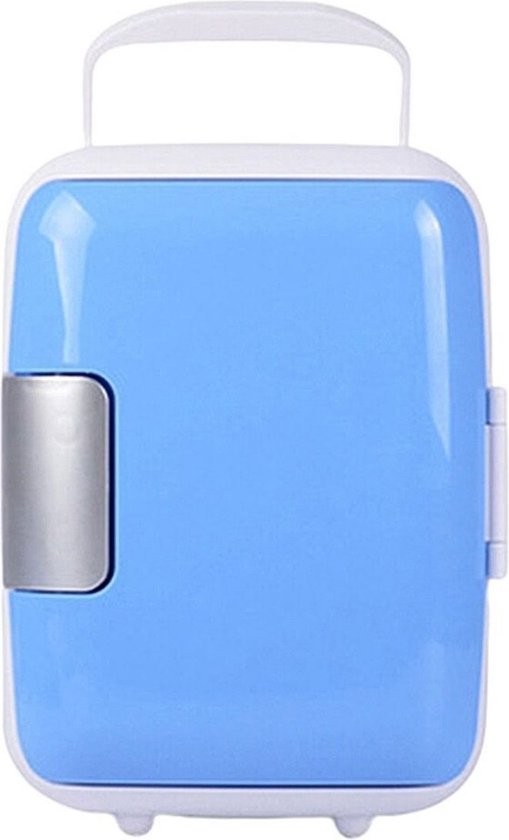 Koelkast: Hoobi® Mini koelkast blauw - 4 Liter- Make up opslag- Voedselopslag- koelkast- 12 V auto stekker- 60W, van het merk Hoobi®