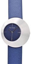 Rolf Cremer Eclips - horloge - dames - blauw - titanium - kalfsleer - cadeautip