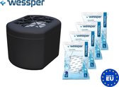 Wessper Humifill – Vochtopnemer met 4 inleggers 250g – Tegen Schimmelvorming – MADE IN EU – Zwart