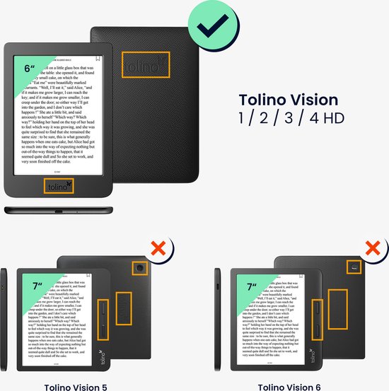 Housse kwmobile pour Tolino Vision 1 / 2 / 3 / 4 HD - housse de protection e-reader en feutre - gris foncé