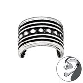 Zilveren oxi Vintage dot line ear cuff | oorklem dames zilver | Zilverana | Sterling 925 Silver