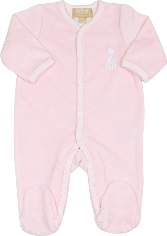 Sophie la girafe combishort velours côtelé rose Mois 60cm bol