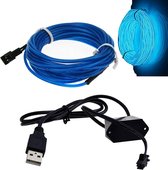 EL Wire - USB - 3 Meter - Blauw