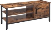 Furnibella - TV-kast, TV-tafel, voor TV's tot 48 inch, lowboard met kast en 2 schapniveaus, TV-bank, woonkamer, gang, 110 x 40 x 45 cm, industrieel ontwerp, vintage, donkerbruin LTV42BX