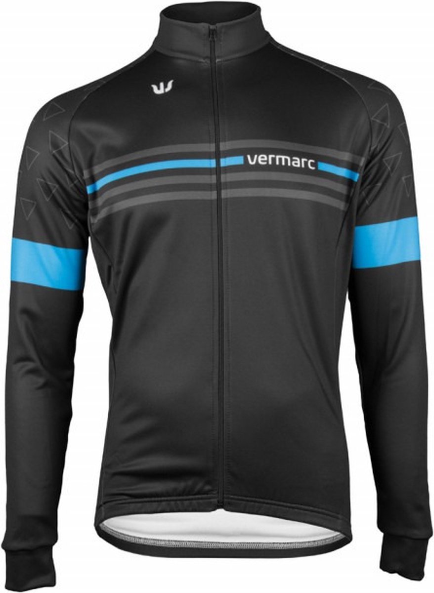 VERMARC ATTACO FIETSSHIRT LANGE MOUWEN HEREN BLAUW/ZWART Maat S