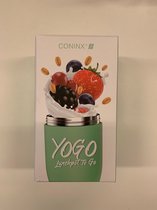 Coninx Thermos Lunchbox - Muesli beker to go - Isoleer lunchpot - Yoghurtbeker to go - Mueslibeker 840ml (600ml+240ml) - RVS / Groen