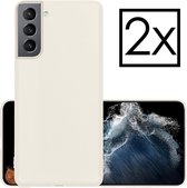 Samsung Galaxy S22 Hoesje Back Cover Siliconen Case Hoes - Wit - 2x