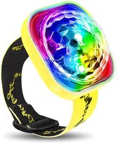 Disco horloge polsband geel - oplaadbare party lamp - met zuignap