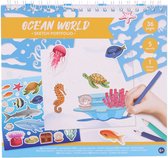 kleurboek Ocean world met Inclusief stencils en stickers - Design boek