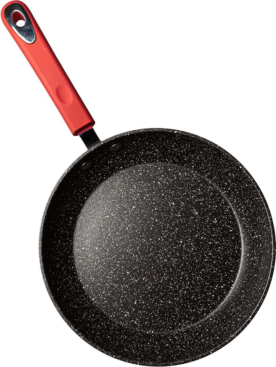 Millvado Rainbow Non Stick Frypan - 8" / 20cm Koekenpan - Rood Soft Grip Silicone Handvat