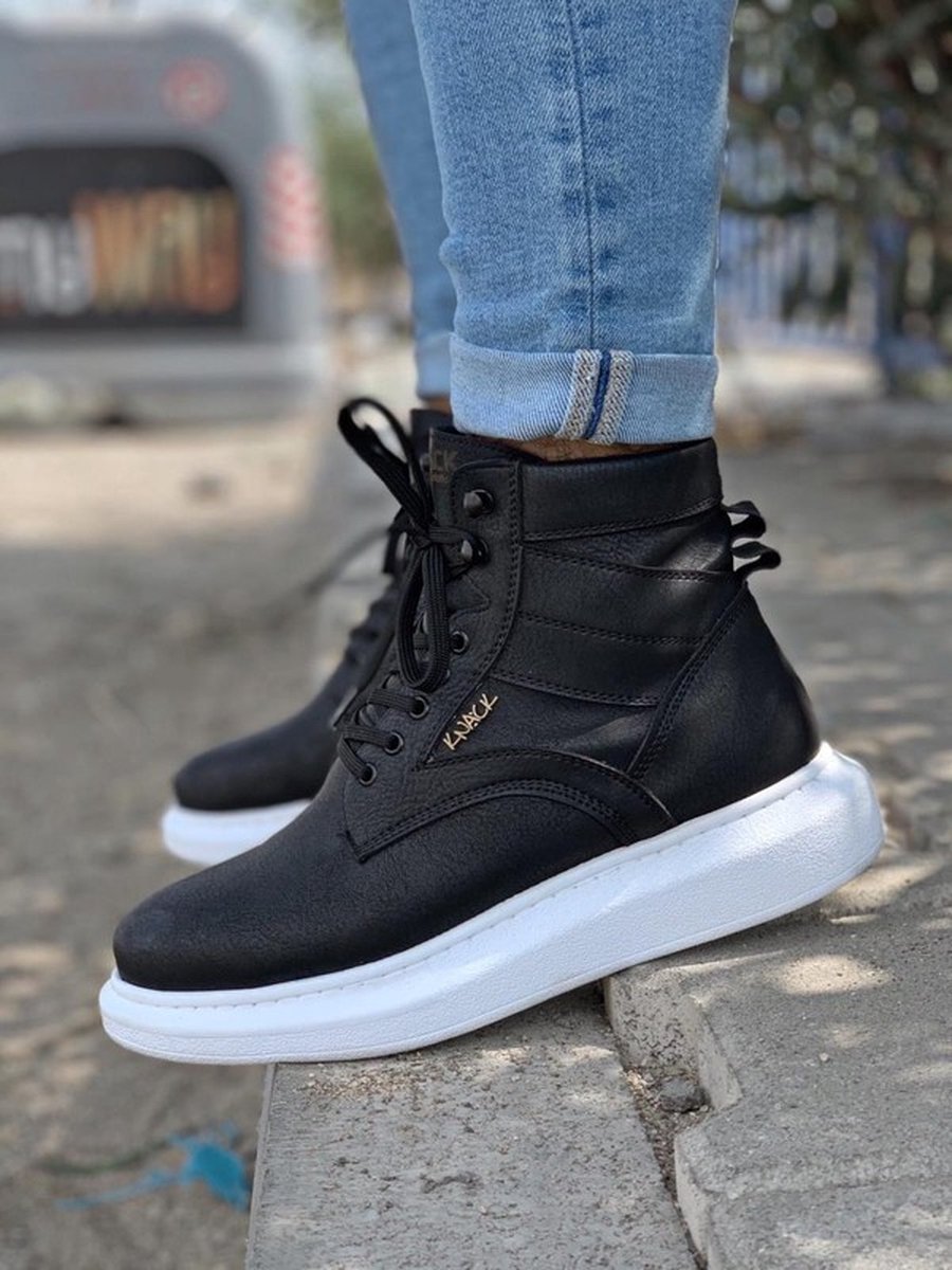Knack Heren Sneaker - zwart - hoge sneakers - schoenen - 404